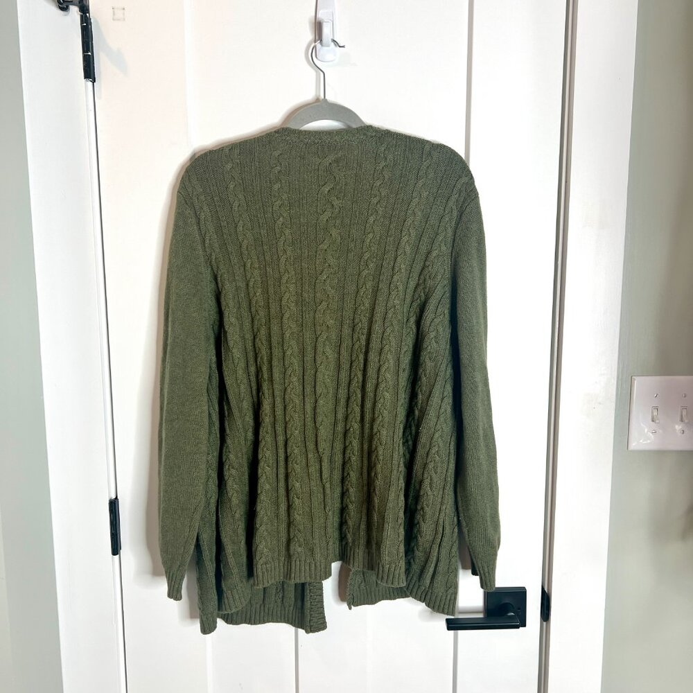 Soft Surroundings Olive Green Cardigan Sweater - Picture 5 of 5